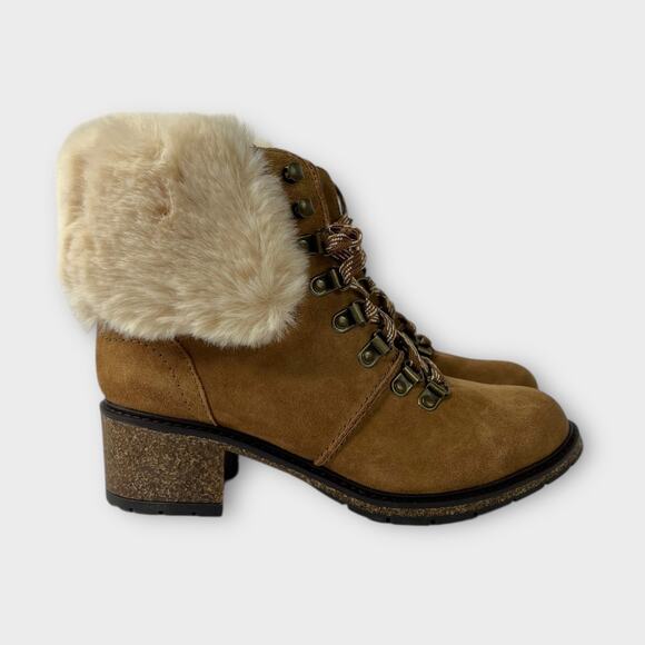 Aetrex Brooklyn Faux Fur Leather Lace-Up Boot Size 7 NWT - Picture 4 of 10